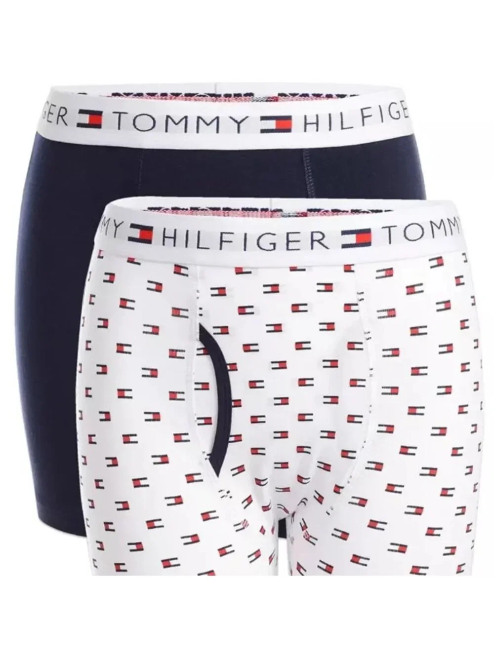Tommy Hilfiger Boxer Briefs Underwear 2 Pack White Blue Red Boy's Size MEDIUM